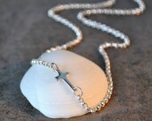 celebrity sideways cross necklace in sterling silver