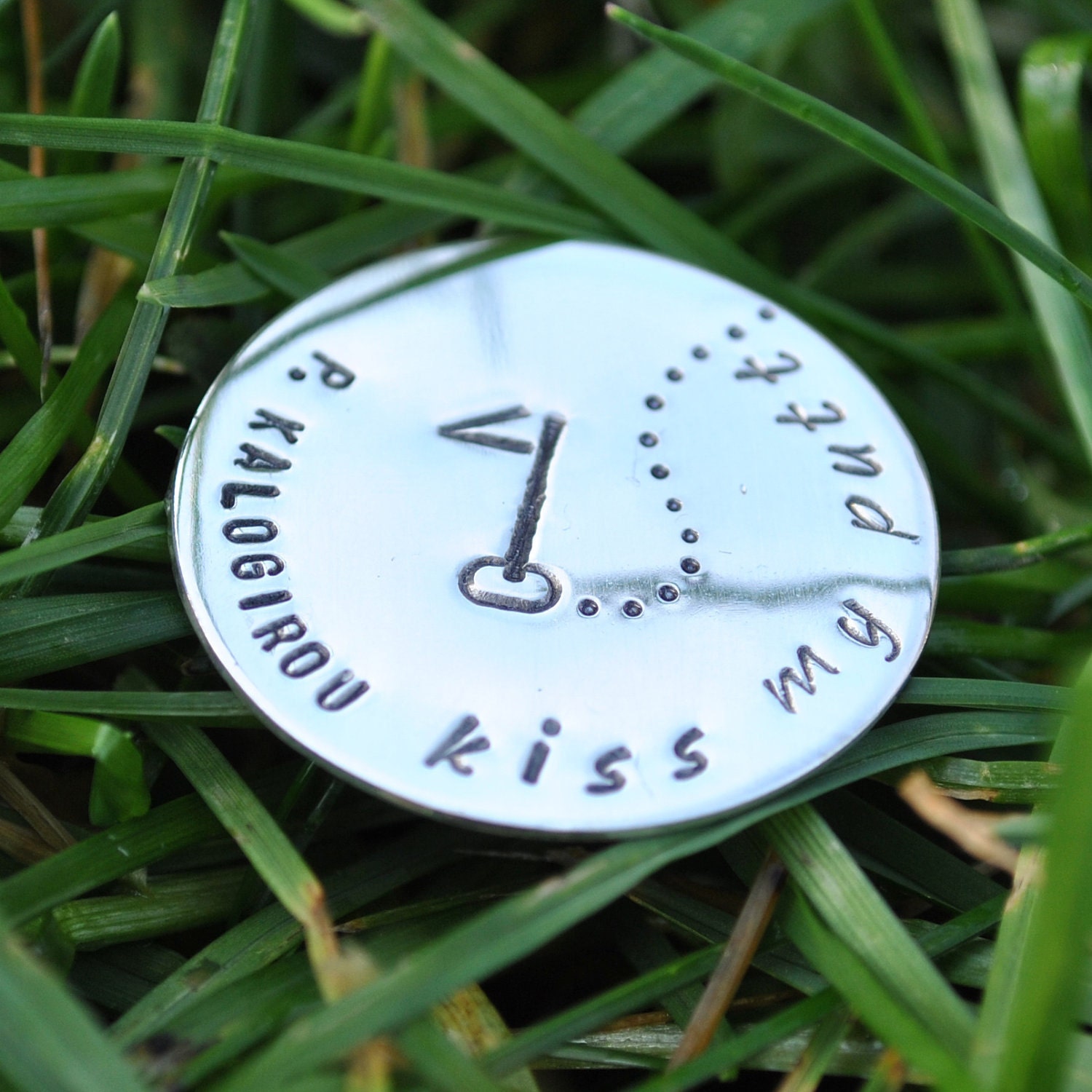 sterling silver golf marker - kiss my putt