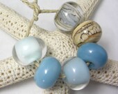 Organic Handmade Glass Lampwork Beads - Winter Beach Eclectics