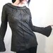 Other Voices - iheartfink Handmade Hand Printed Womens Artistic Metallic Print Cowl Blouse Top
