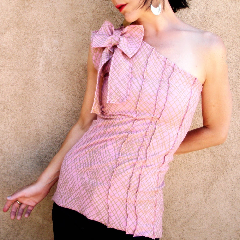 My Lovers Prayer - iheartfink Handmade Hand Printed One-Shoulder Top with Bow