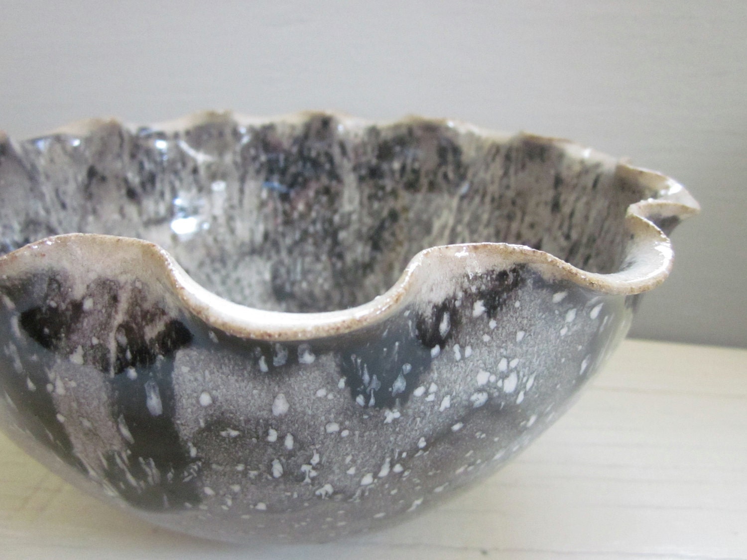 constellation bowl black and white serving bowl - 8 1/2 inches