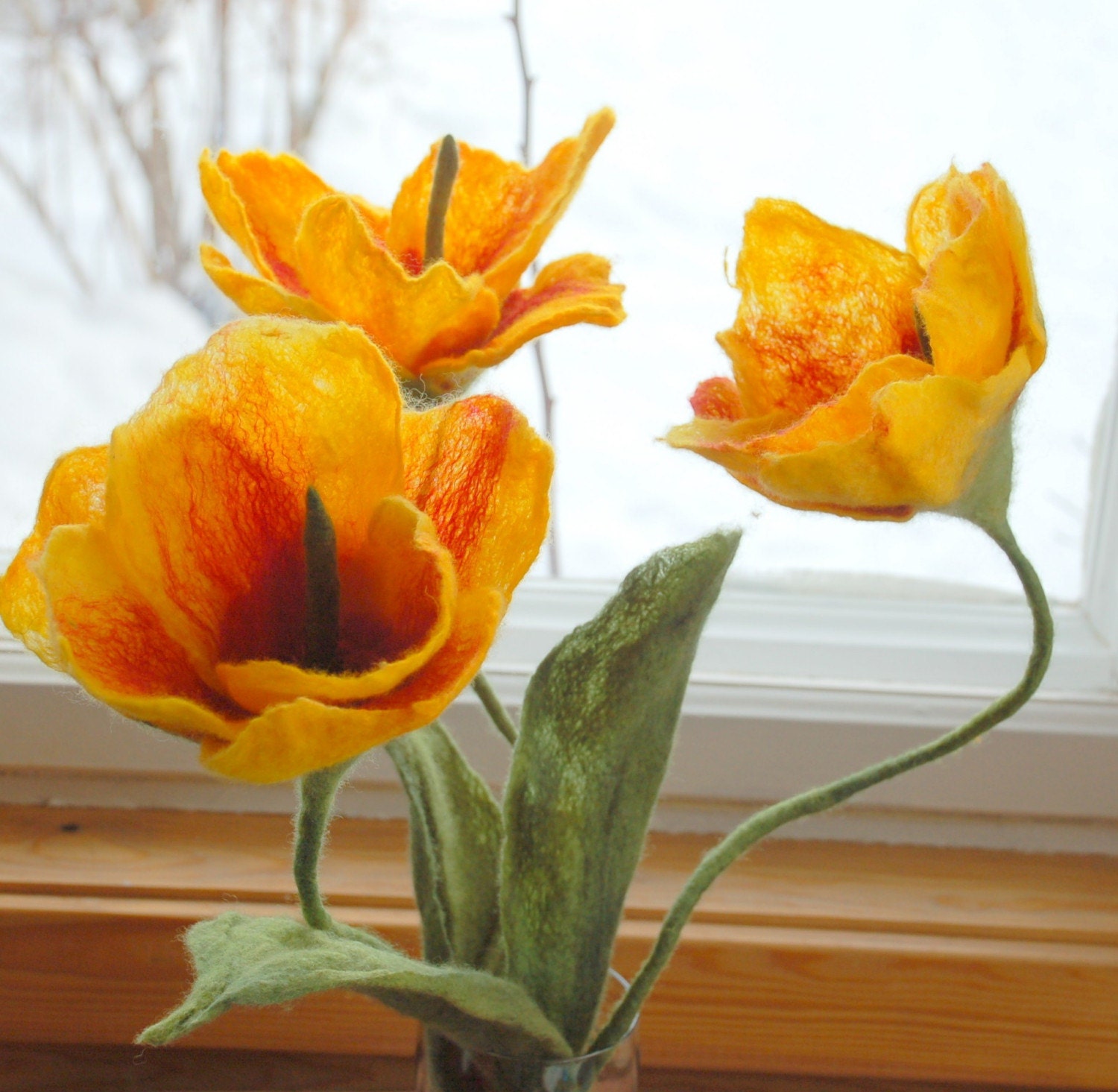 Felt home decor flower ONE FLOWER made to order