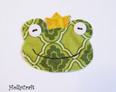 Handmade Fabric Frog Prince or Princess Applique or Scrapbooking Embellishment Made to Order