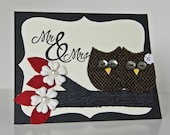 Wedding Card or Anniversary Card Handmade Love Owls Made to Order