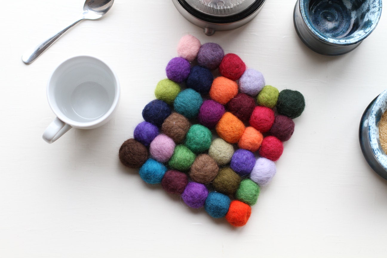 Multicolored Felt Bead Trivet