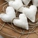 1 White Felt Heart