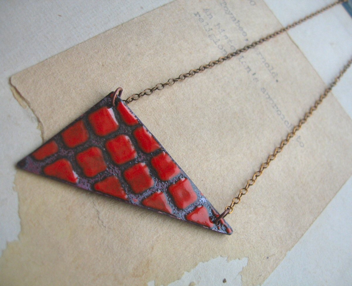Red Enamel Necklace