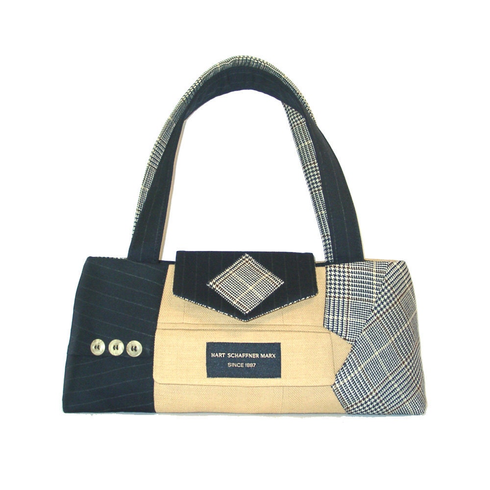 Recycled / upcycled suit coat handbag - Chase No.4711