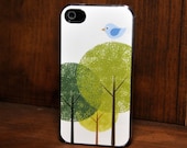 iPhone Case - Little Blue Bird in the Trees - iPhone 4 Hard Case, iPhone 5, iPod Touch 4, Samsung Galaxy S3, iPod Touch 5