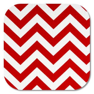 Custom Made Red Chevron Zig Zag Changing Pad Cover