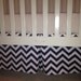 Navy Blue Chevron Zig Zag Crib Skirt