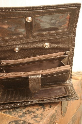 Alabama Cadillac Purse Wallet - Leather in Burgundy, Sage, Brown and Antique Brown