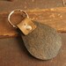 Leather Keychain - Antique brown, white, pink, silver - Black Eyed Nellie with flower