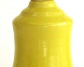 Liquid Soap and Lotion  Dispenser - Yellow Glaze - Beige Top