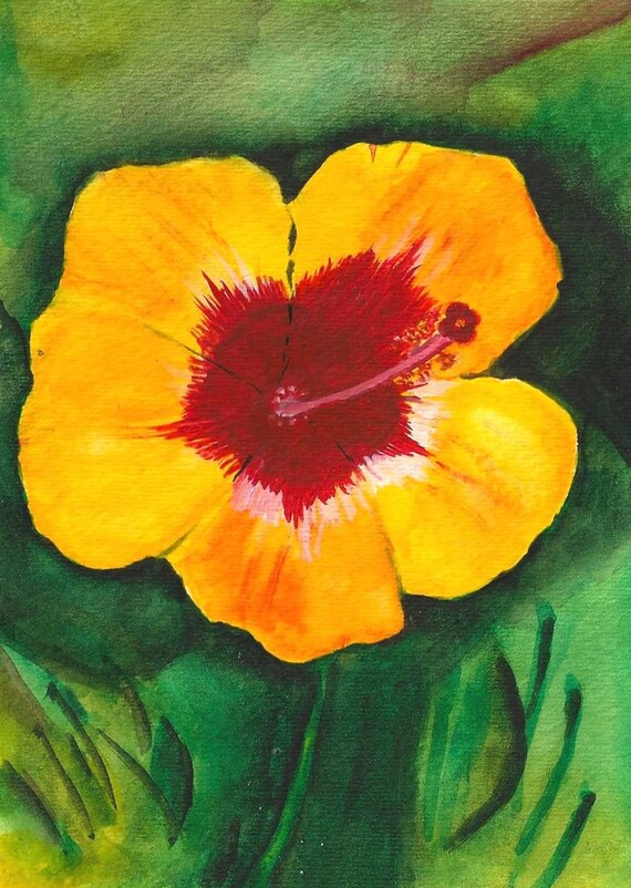 Hibiscus Flower - Original Watercolor