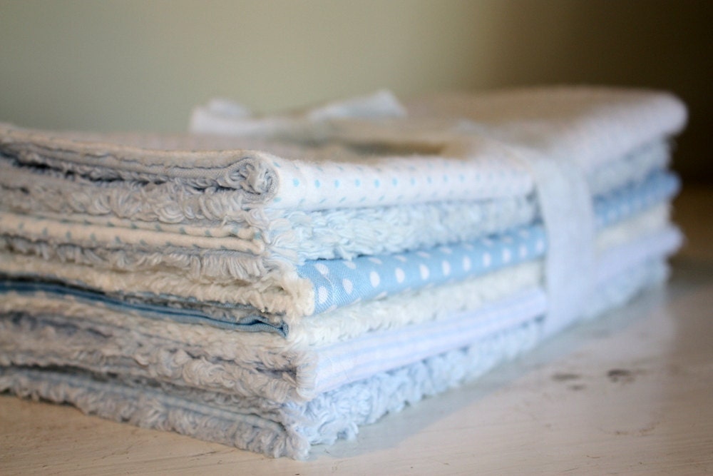 Chenille burp cloths for baby boy, in blue and white chenille baby boy burpcloths, newborn boy gift by the Paisley Moon on Etsy