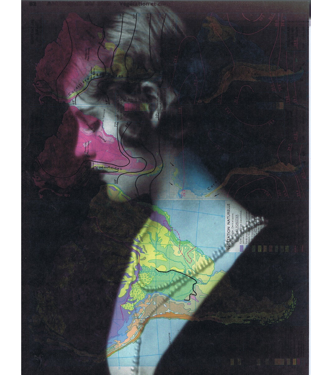 Spring, Map Prints, Repurposed Book Pages, Beautiful Woman Vintage Photo, Paper Ephemera.home decor, affordable art