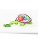 Mom and Baby Turtle - Spring Pink Green Art - Painting Print by Annya Kai