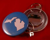 MITTEN Michigan Bottle Opener 2-1/4  2.25 Button