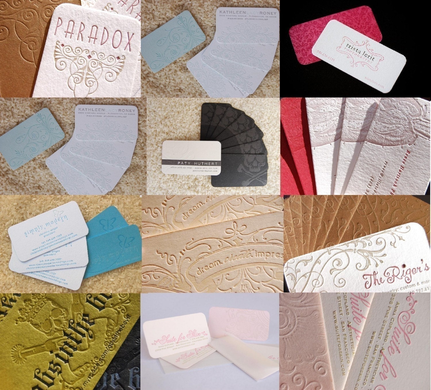 Custom Business Cards - LETTERPRESS - Sampler by Invited Ink