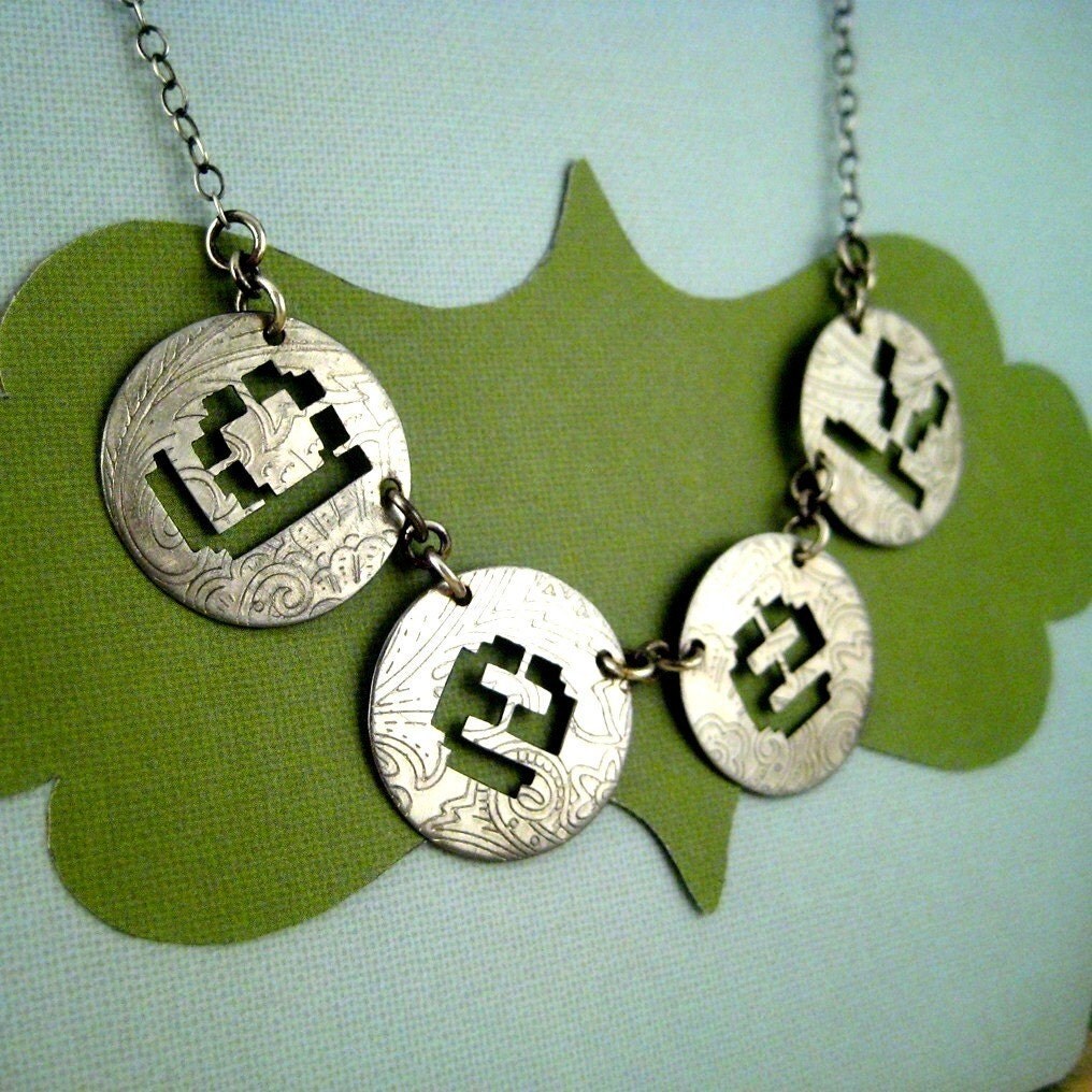 Handmade Geek Necklace Upcycled Jewelry by RoiaOBrienJewelry