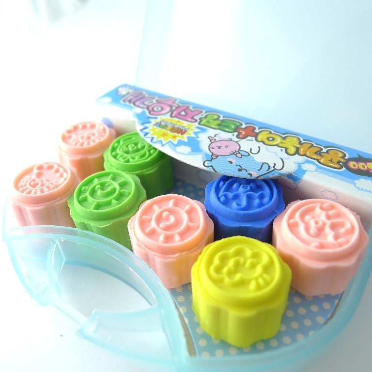 Set of 8 Cute Kawaii Japanese Rubber stamps - Happy Weather set