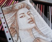 Geisha painted on a book page