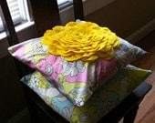 Amy Butler Alexandery Henry Estee Felt Blossom Pillow Cover