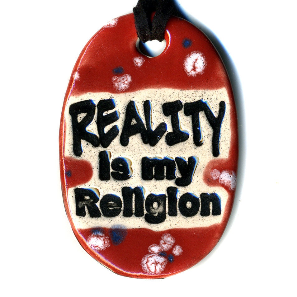Reality is my Religion Ceramic Necklace in Spotted Red