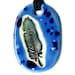 Feather Ceramic Necklace in Spotted Blue