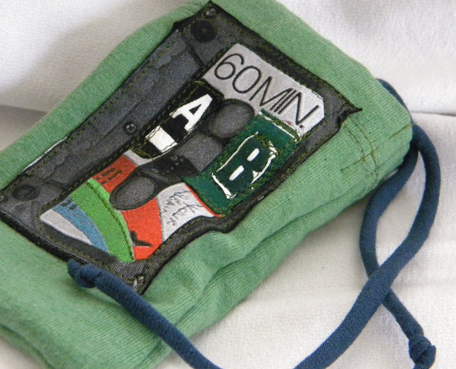 Lined MIXTAPE Urban Pouch ONE Upcycled from tShirt sleeves and Fonts 60 minutes