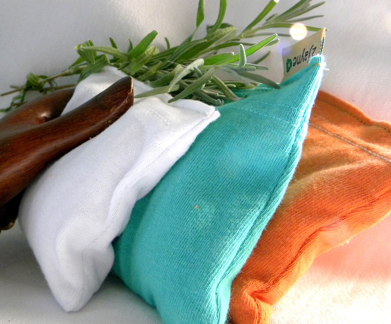 Healthy Natural Alternative to Chemically Treated Dryer Sheets SET of THREE 100% upcycled Pillows from tShirt materials Organic Lavender