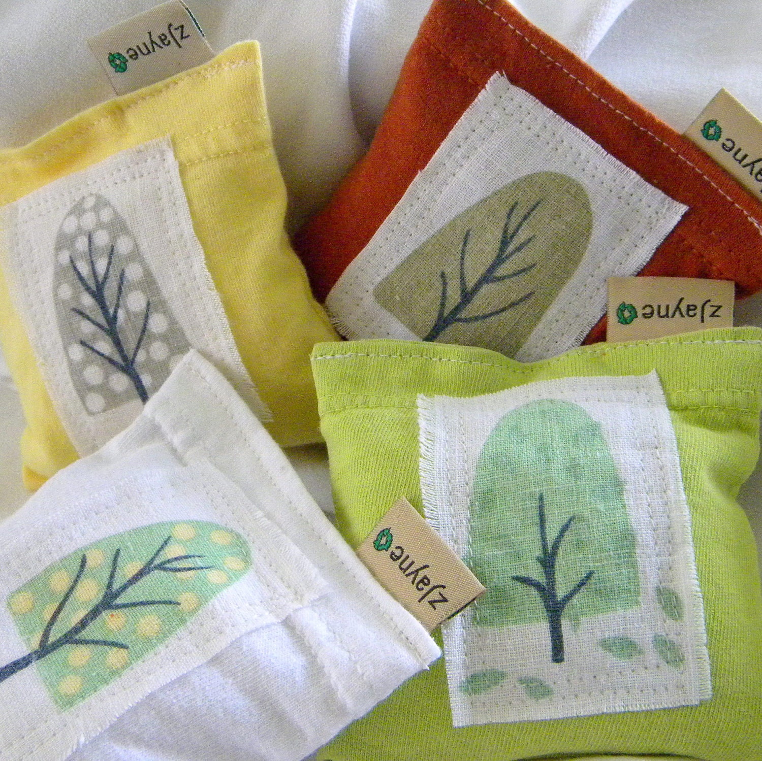 Lavender Sachets Four Seasons Reusable Dryer Sheets upcycled pillow sachets Set of Four