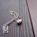 Antique Silver Garlic Charm Necklace on 18" Silver Color Chain - free ship
