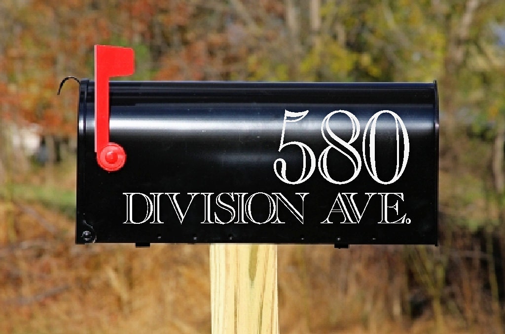 Custom Mailbox Address Decal (Vinyl, wedding, monogram, last name, Outdoor, Vinyl Vineyard, Vinylvineyard, housewarming, gift)