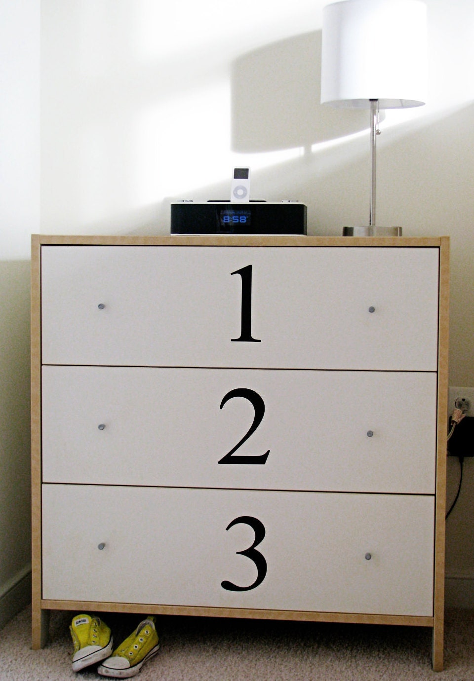 Set of Three Number Decals  (Vinyl, Numbers, Jars, Pantry, Organization, Custom, dresser, decoration, vintage, hardware, labels)