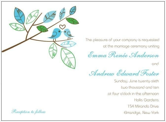 Love Bird Wedding Invitations SN399 (Sample Set)