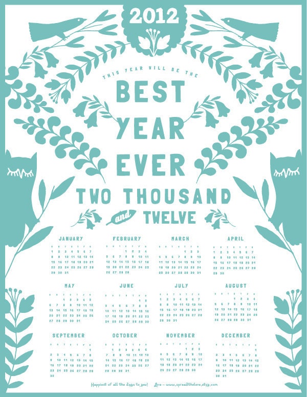 2012 aqua veneer calendar