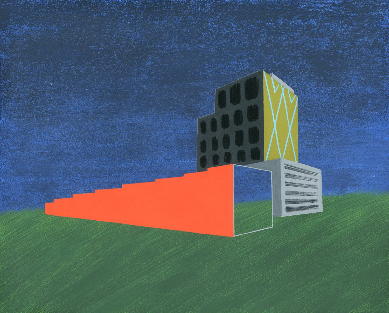 Midnight Landscape / 19x13 print