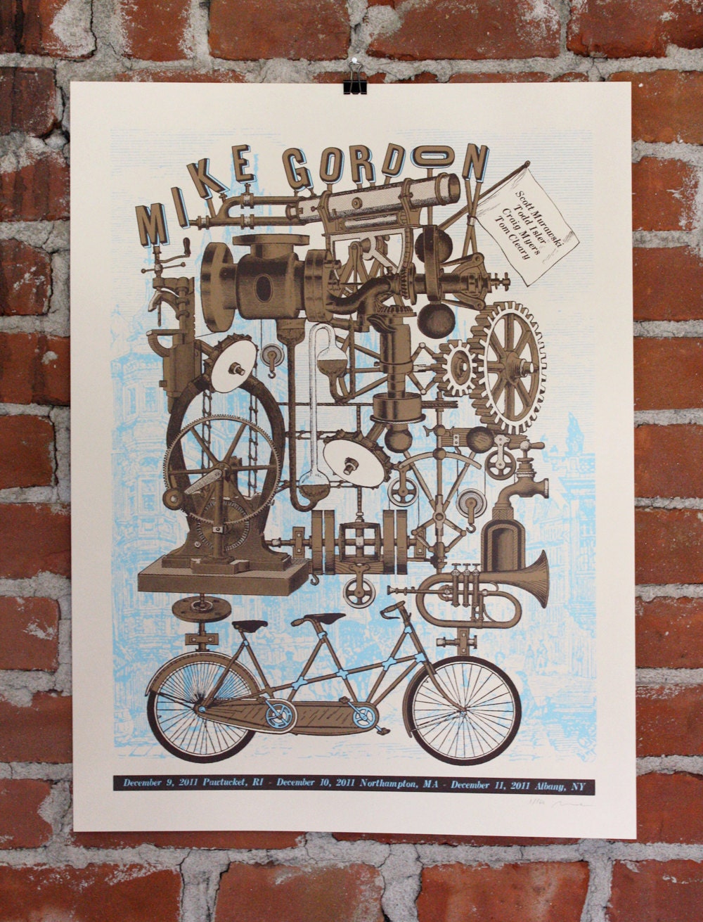 MIke Gordon- December Tour- Handprinted Gigposter