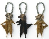 Handmade Dog Ornaments - Christmas Chenille Ornaments - Golden Retriever, Yellow Lab Labrador Retriever