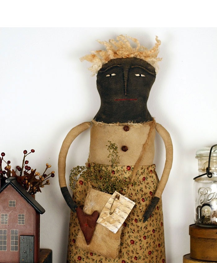 Primitive Folk Art Doll - Sweet Annie Love Letters