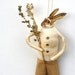 Bunny Rabbit Spun Cotton Ornament - Spring Home Decor - Made to Order