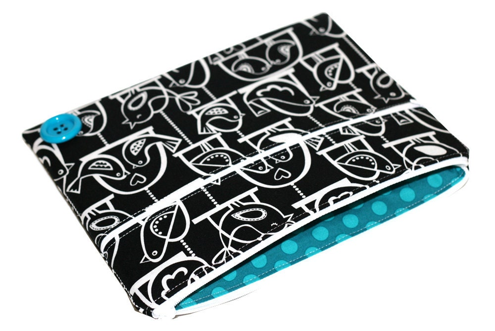 CLEARANCE iPad Case Black and White Bird Swing