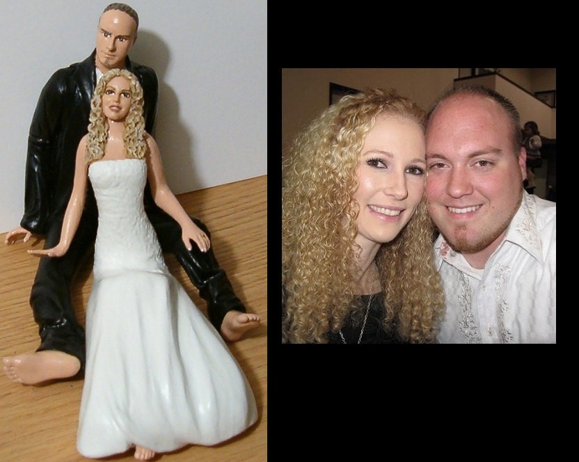 Custom Wedding Cake Toppers Figure set - Personalized to Look Like Bride Groom from your Photos