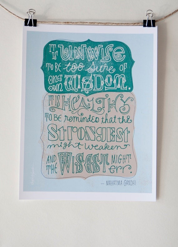 Gandhi Quote - Digital Print Mini Poster