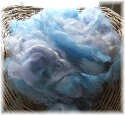 ON SALE Hand Dyed Kid Mohair and Merino Spinning or Felting Fiber  4 oz