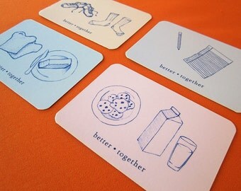 Better Together MAGNET set of 4, wonderful and unique wedding favors