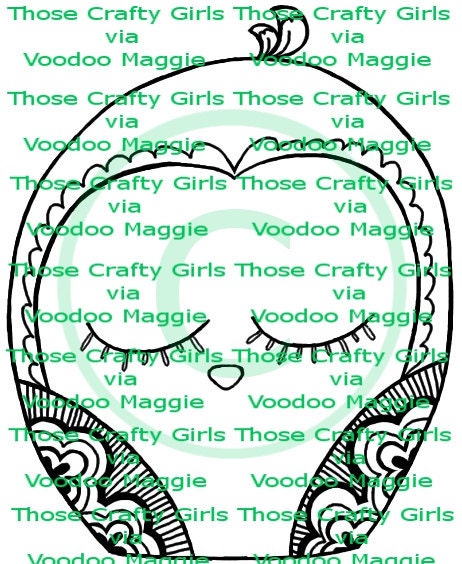 Sleepy Owl embroidery pattern or digi stamp